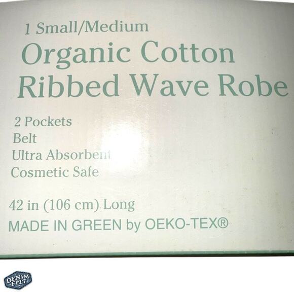 Haven Wave Small/Medium Organic Ribbed Cotton Robe in Silver Peony | NEW/NIB! - Picture 4 of 6